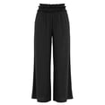 thumbnail image 5 of Noric Women's Cotton Loose-Fit Wide Leg Casual Pants with Elastic Smocked Waist Lounge Street Style Pants, 5 of 9
