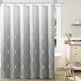 thumbnail image 2 of CAILDANL Black Shower Curtains Black and White Ombre Bath Curtains for Bathroom, Textured Fabric Shower Curtain Liner with 12 Hooks, Water Repellent, Machine Washable, 72 x 72 inch, 2 of 7