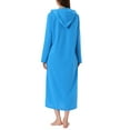 thumbnail image 3 of INSPIRE CHIC Bata de Noche con Cremallera para Mujeres, Bata Larga de Casa, Sudadera con Capucha de Manga Larga, Ropa de Estar en Casa con Bolsillos XL Azul Brillante, 3 of 6