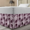 thumbnail image 1 of Japanese Bed Skirt, Traditional Cherry Blossom Sakura Branches Butterflies on Large Polka Dots, Elastic Bedskirt Dust Ruffle Wrap Around for Bedding Decor, 4 Sizes, Pale Pink Plum, by Ambesonne, 1 of 2