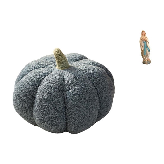 Cojín de peluche de calabaza de Halloween, adorno decorativo suave de resina, estatua de María, ideal para regalar, decoración del hogar, 23 cm