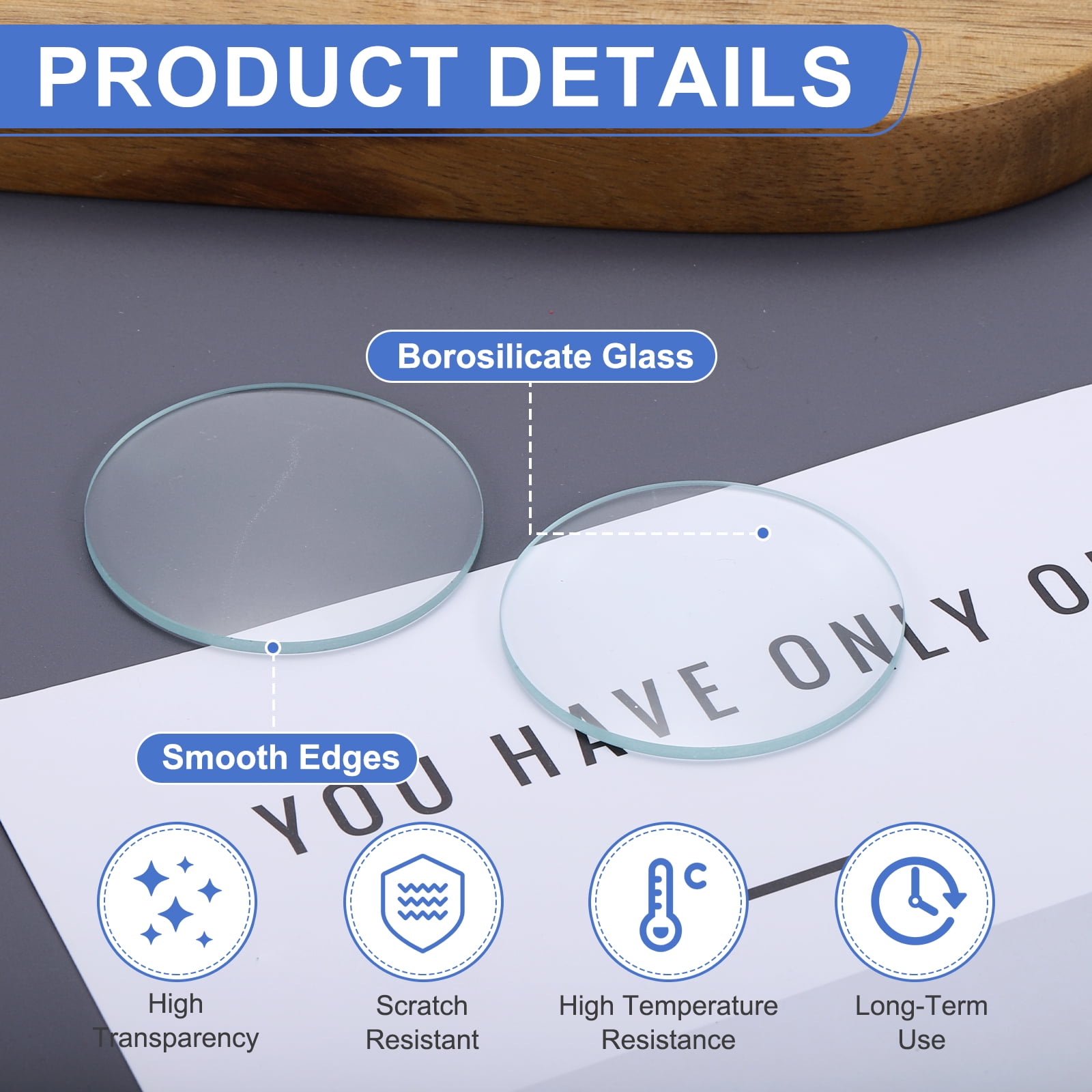 Uxcell 8 Pack Convex Lens, 5cm OD 30cm Focal Length Magnifier Lens Optical Lenses Magnifying Glass Flat Convex for DIY Crafts Office Home Science LED Spotlights Flashlights