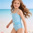 thumbnail image 5 of MEZZALL Children Girls One-Pieces Monokini Swimsuit With Floral Print Mesh Skirt Cover Up For Beach Sun Birthday Summer Beachwear, 5 of 8