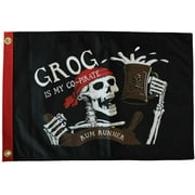 Flappin' Flags Grog is My Co-Pirate Garden Boat Flag, 12 x 18 in