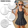 thumbnail image 6 of Xixirimido Black Leopard Cheetah Print Modest Girls’ Swimwear One Piece – Hawaiian Skirted Bathing Suit with Built-in Shorts, Sleeveless UPF 50+ Swimsuits, 10-11 Years, 6 of 7