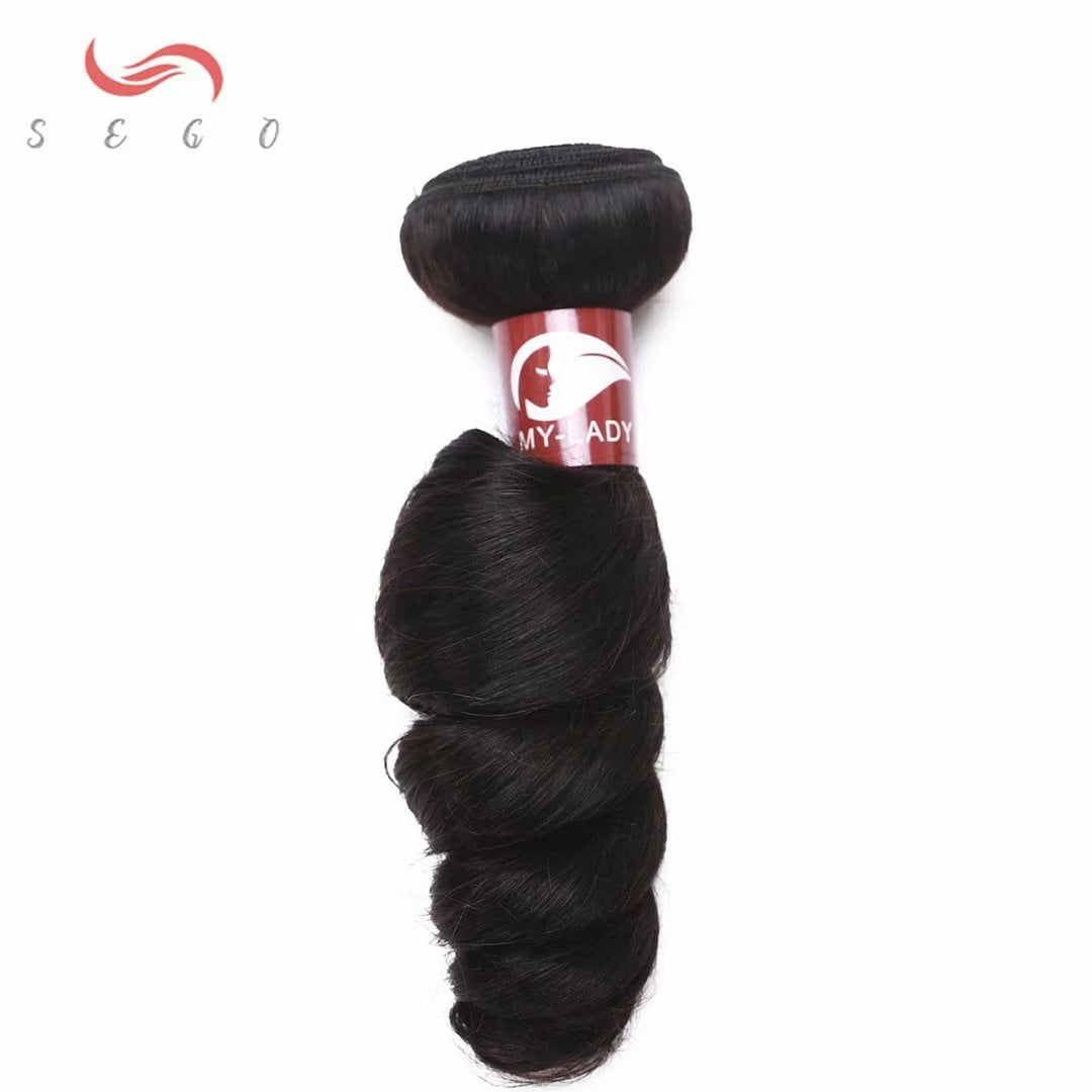 SEGO Brazilian Virgin Human Hair Bundles 100% Unprocessed Human Hair Deep Wave/Curly/Straight/Kinky Curly Hair Extensions Natural Black