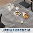 thumbnail image 4 of 5-Piece Dining Table Set for 4, Modern Kitchen Table and 4 Chairs, Space-Saving Metal Frame, for Small Apartment, Dining Room, Grey, 4 of 8