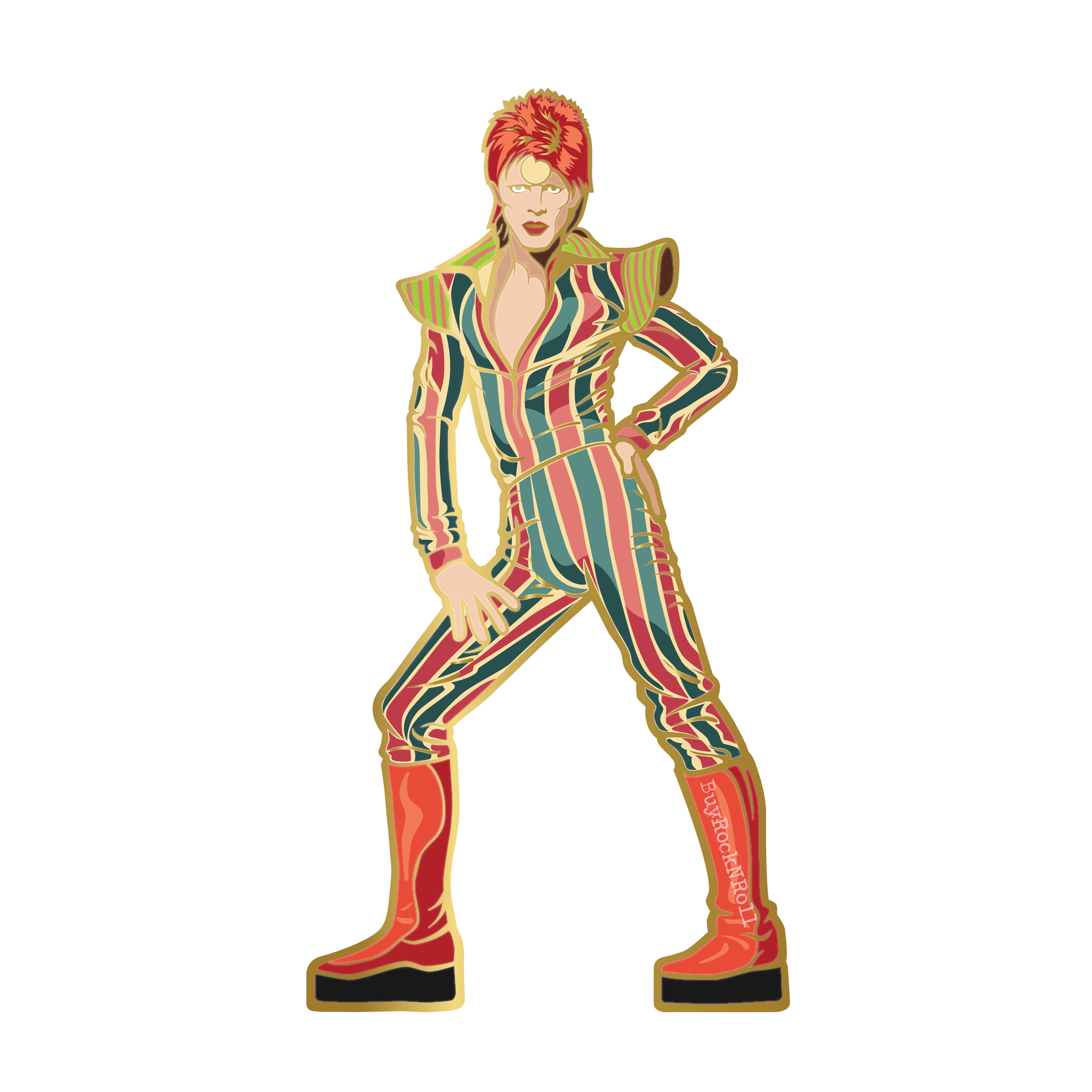 David Bowie 2019 FiGPiN Ziggy Stardust Pin #177 in Custom Display & Jewel Case