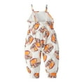 thumbnail image 4 of Odeerbi Toddler Cute Floral One Piece Romper Kids Boys Girls Summer 2025 Fashion Print Suspenders Jumpsuit Yellow, 4 of 9