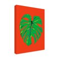 thumbnail image 3 of Trademark Fine Art Francesco Gulina Monstera Leaf Red Canvas Wall Art, 3 of 4