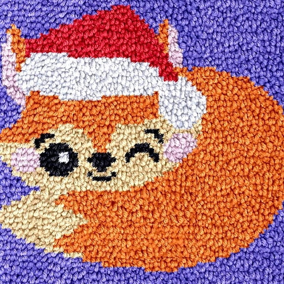 Mandala Tidger Latch Hook Rug Kits for Kids Beginner with Printed Canvas Crochet Yarn Embroidery Mini-Carpet Hook and Latch Kit Easy Children Handmade Cartoon Golden Cat Craft 30x30cm(1)