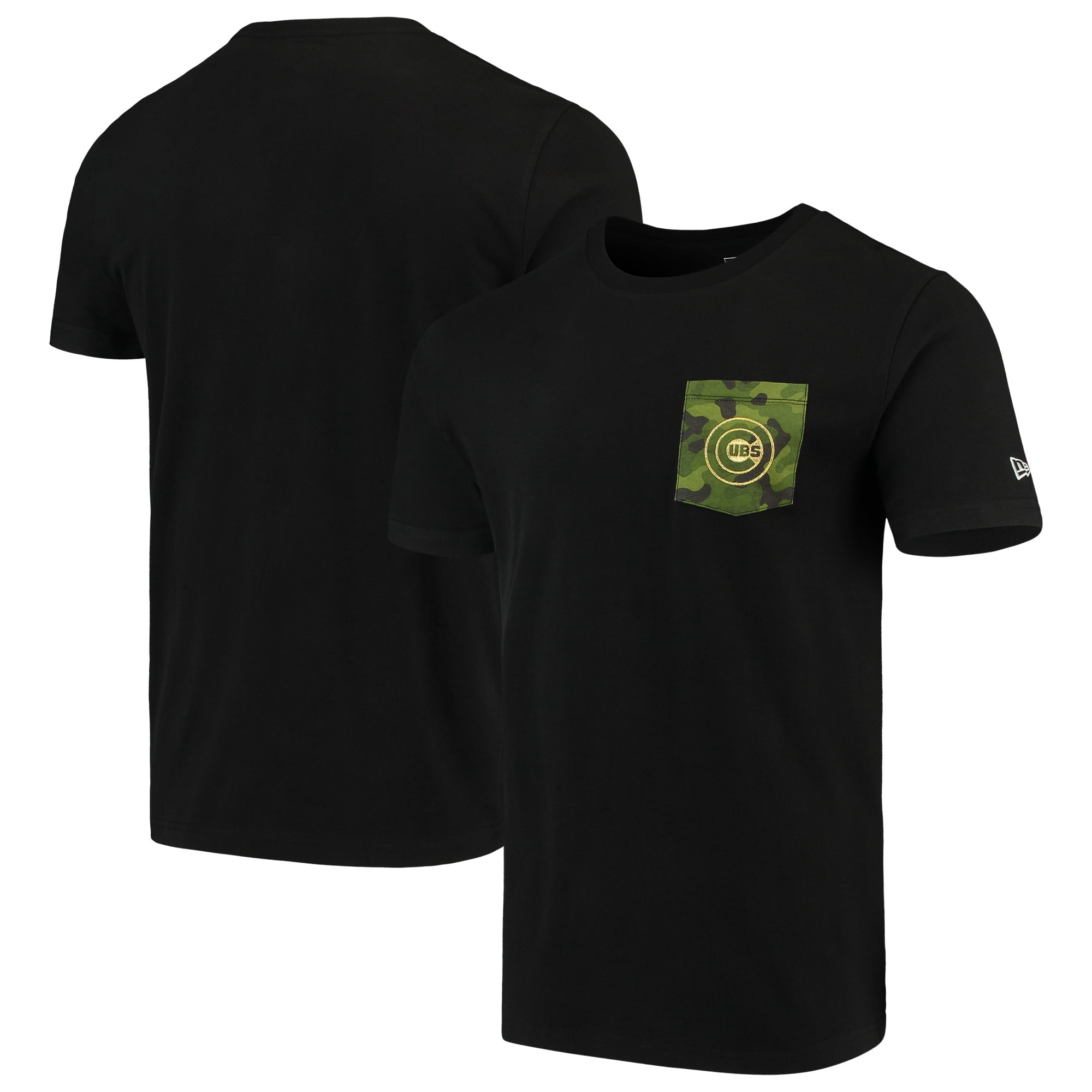 Chicago Cubs New Era Armed Special Forces Camo Pocket T-Shirt - Black ...