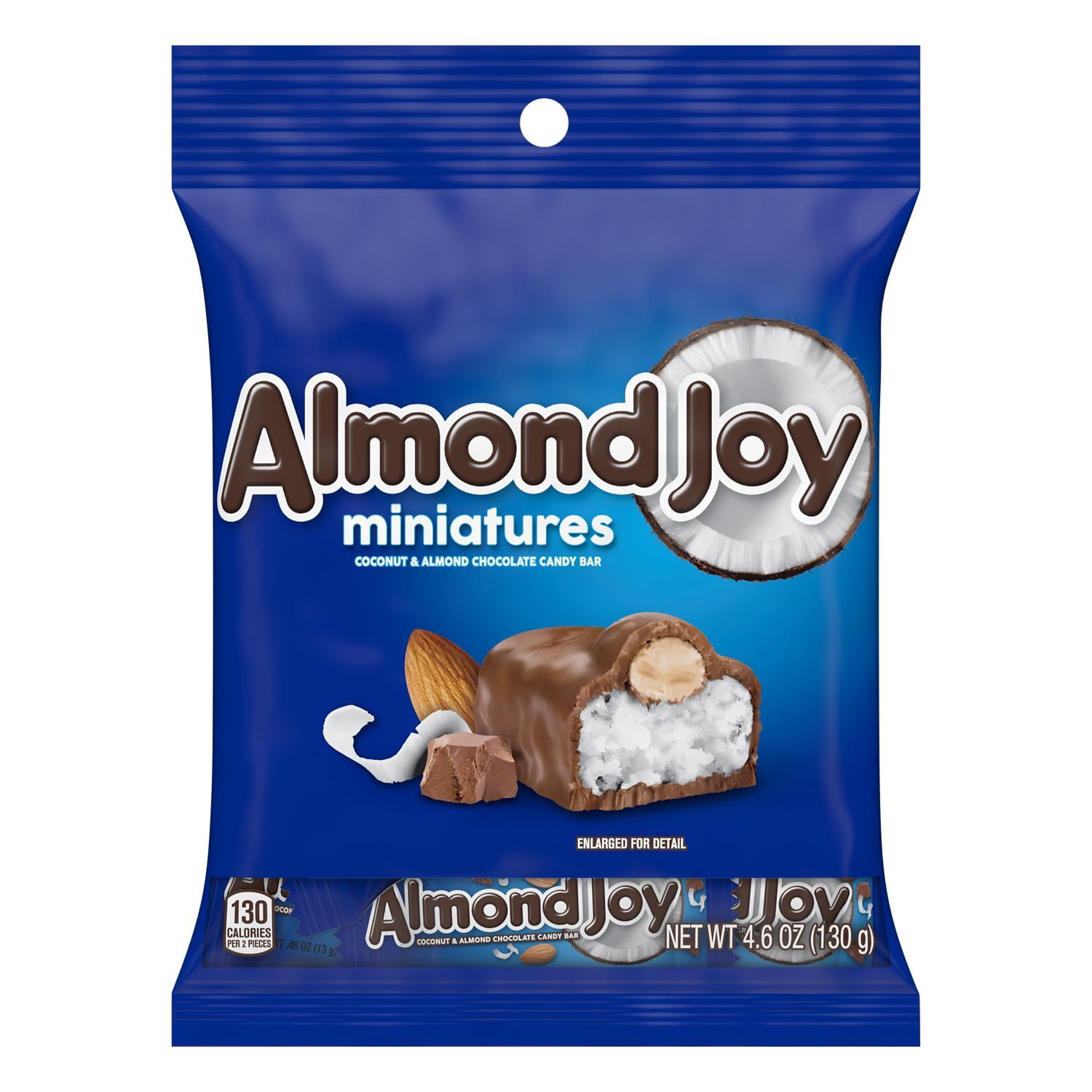 ALMOND JOY, Miniatures Coconut and Almond Chocolate Candy Bars, Gluten Free, Individually Wrapped, 4.6 oz, Bag