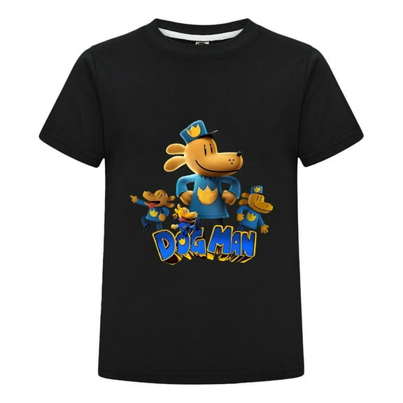 Dog Man Character Lineup Pose Kids Shirt – Boys Girls Graphic T-Shirt Tee Top for Fans of Comic Series