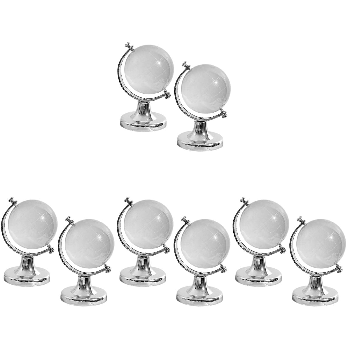 NUOLUX 8 Pcs Crystal Globes Transparent Desktop World Globe World Map
