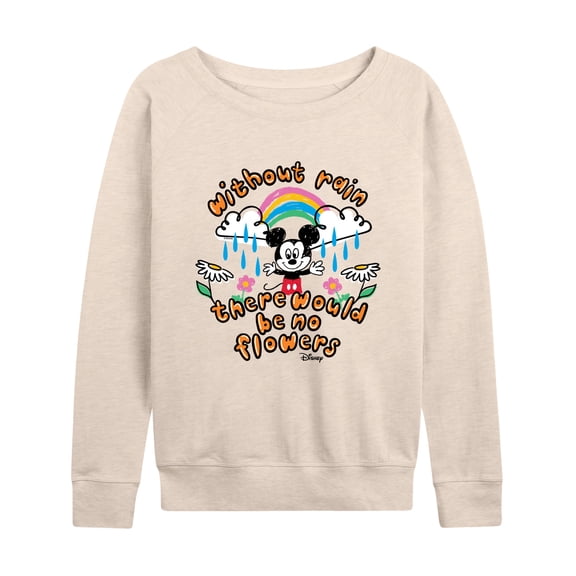 Disney - Mickey Mouse - Without Rain There Would Be No Flowers - Women's Lightweight French Terry Long Sleeve Shirt