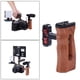thumbnail image 4 of de ergonómico, viene soporte para zapata fría y 3 piezas de orificios roscados de 1/4 "para el monitor de lámpara del micrófono Negro shamjiam Empuñadura lateral, 4 of 9