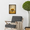 thumbnail image 2 of Lone Tree Autumn Landscape Gold Yellow Mustard Artwork Framed Wall Art Print A4, 2 of 4