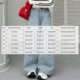 thumbnail image 4 of UAYOTSE Girls' Ripped Jeans: Stylish Casual Versatile and Fashionable Straight Leg Wide Leg Pants with Elastic Waist for Medium and Large Girls.,Sizes 9-10 Years, 4 of 9