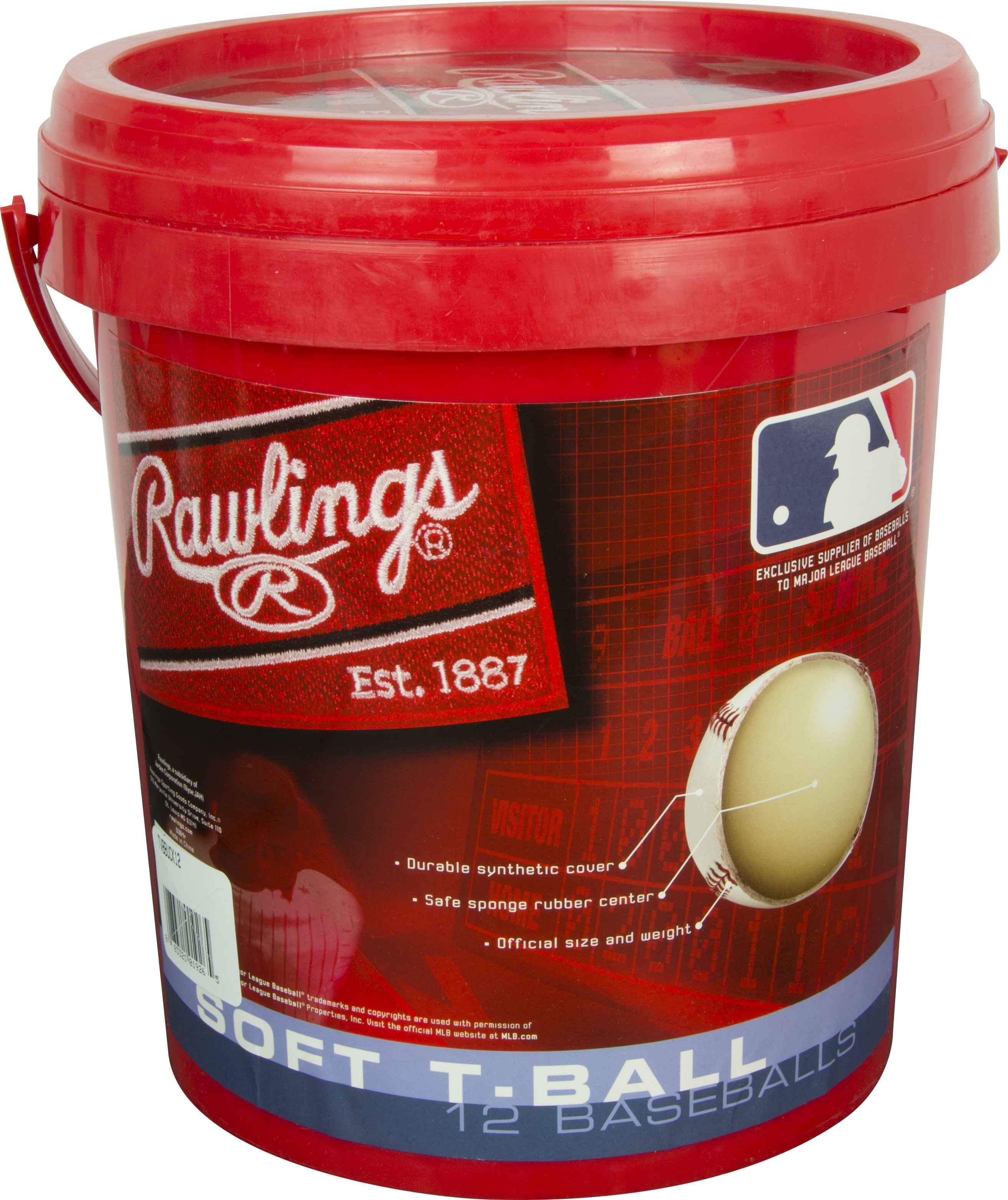 Rawlings 1 Gallon Baseball Bucket with Sponge Rubber Center