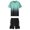 01-Mint Green745, variant on Wxolcjlv Gradient Print Outfit Set for Men Short Sleeve Crew Neck Sport Outfit Activewear