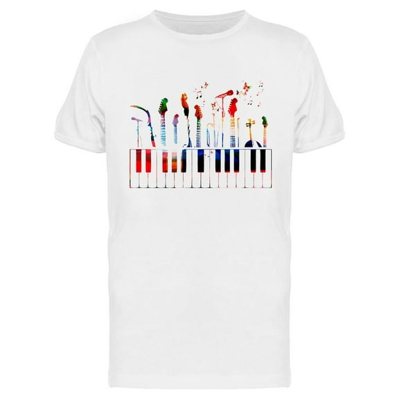 Colorful Music Instruments T-Shirt Men -Image by Shutterstock, Male 3X-Large