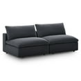 thumbnail image 2 of Modway Commix Down Filled Overstuffed 2-Piece Armless Sectional Loveseat in Gray, 2 of 6