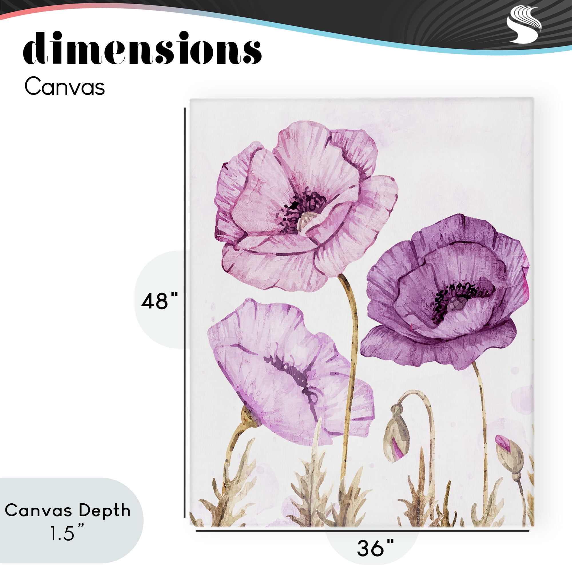 Stupell Industries Bright Poppies in Purple Canvas Wall Art, design by Kim Allen