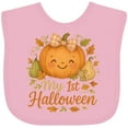 thumbnail image 3 of Inktastic My 1st Halloween Cute Pumpkin with Bow Boys or Girls Baby Bib, 3 of 4