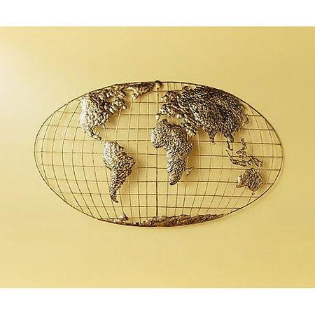 Iron World Map Wall Art - Walmart.com