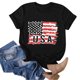 thumbnail image 4 of Tops de verano para mujer Día de la independencia Estampado de vacaciones Manga corta Cuello redondo Casual Loose Fit Graphic Tees Pompotops  hkajfhjk469101, 4 of 4
