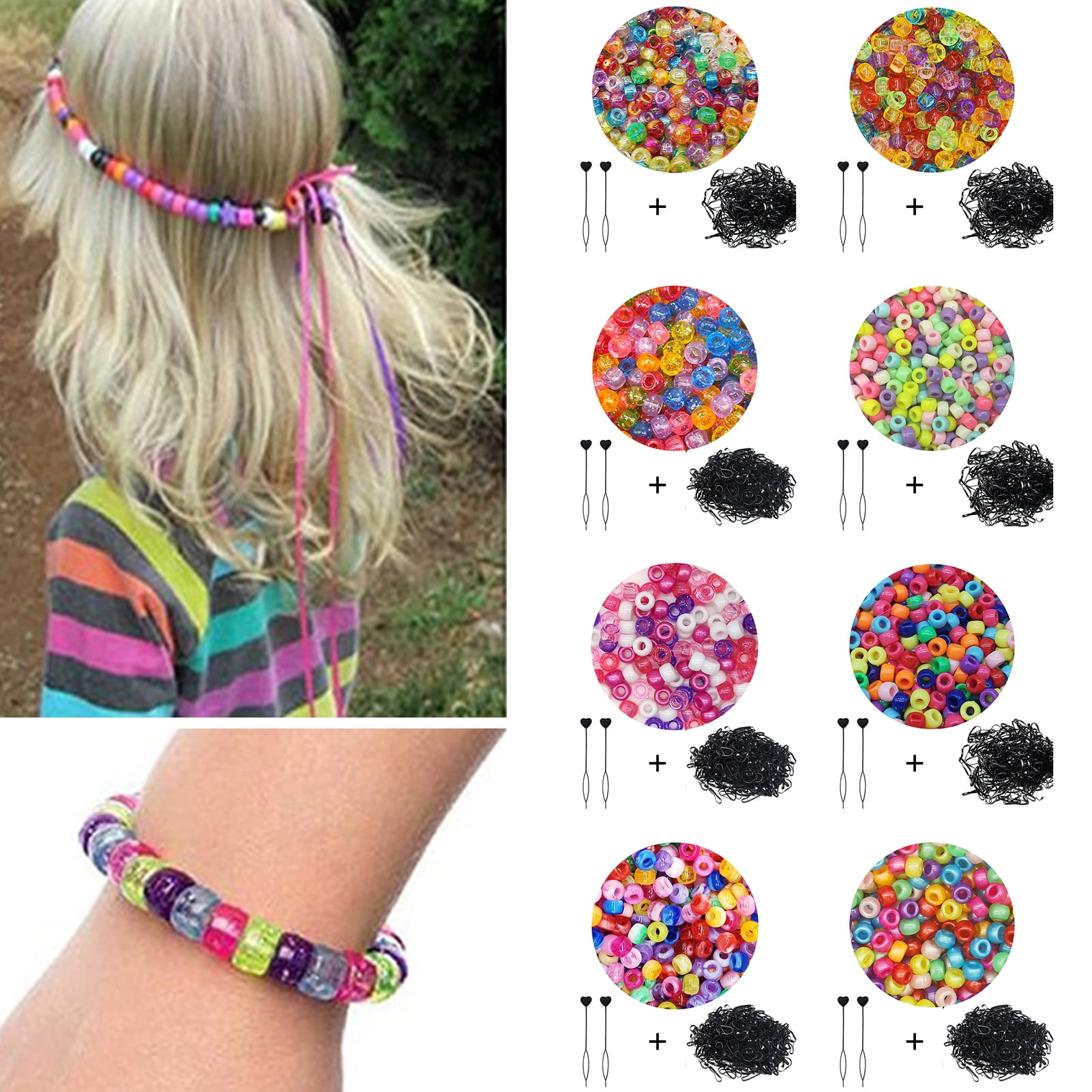Tcwhniev Charm Bracelet Making Kit, Jewellery Making Kit for Girls Gorgeous Rainbow Beads/Mermaid Crafts Gifts Set,Jewelry Making DIY Necklaces