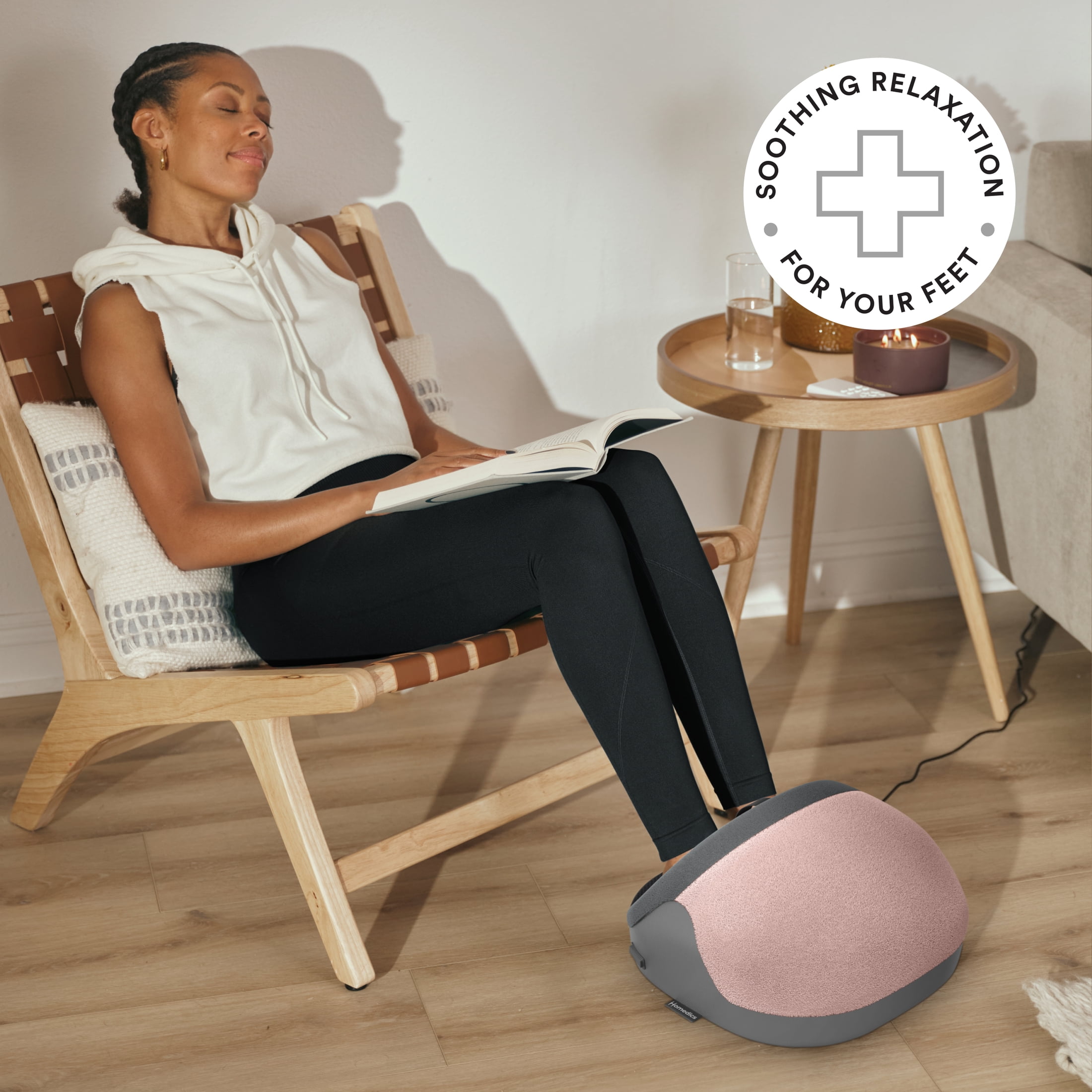 (3 pack) Homedics Soothing Foot Warmer and Vibrating Massager with Heat, Pink