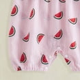 thumbnail image 6 of TOWED22 Infant Baby Girl Summer Outfit Clothes Sleeveless Smocked Cute Print Romper with Headband Pink,0-3 M, 6 of 6