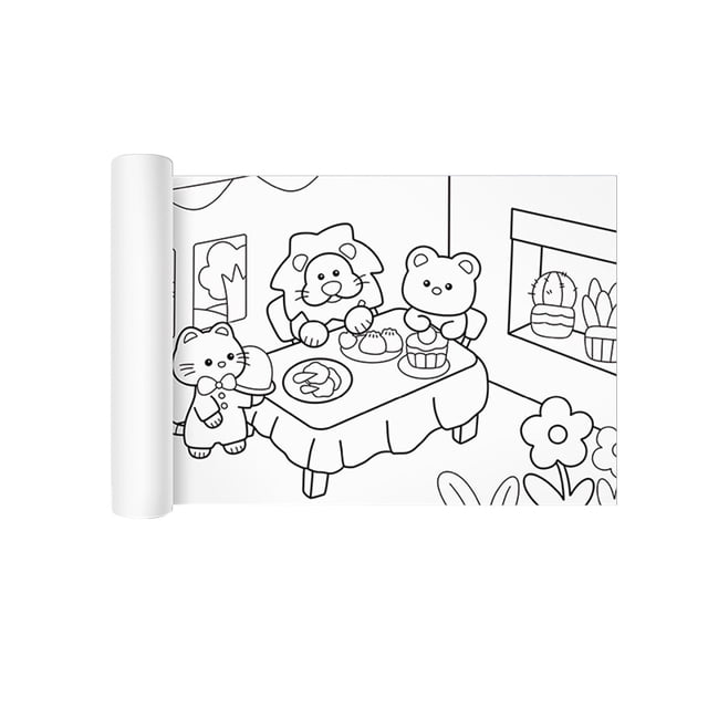 Rollo grande para colorear ños, suministros de arte, juguete educativo, libro para colorear, pintura de papel, papel de relleno de Color, rollo estilo D Sunnimix rollo de colorear para niños