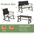 thumbnail image 3 of Costway 4PCS Patio Rattan Wicker Rocking Chairs Loveseat Table Rocker Set Cushions Porch, 3 of 10