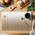 thumbnail image 2 of Brown Moroccan Abstract Placemats Set of 4, Geometric Gradient Modern Art Placemats for Dining Table, Place Mats for Kitchen Tabletop, Waterproof Wipeable Dining Table Mats Set, 2 of 9