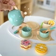thumbnail image 4 of Wooden Teapot Tea Cup Set, Enhance Social Skills Pretend Wooden Tea Set Role Playing Early Learning Bright Color with Pot Cups Spoons Lemon Slices for Children, 4 of 7