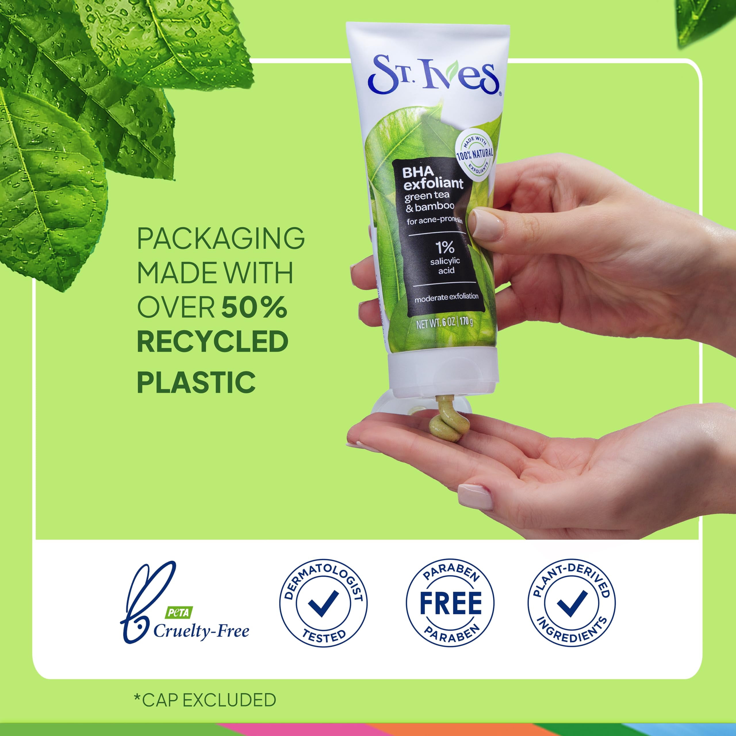 St. Ives Blackhead Clearing Green Tea and Bamboo Face Scrub 6 Oz. - 3 Pack