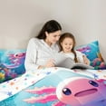 thumbnail image 4 of Feelyou Cute Ocean Axolotl Bedding Comforter Set 7pcs for Child, Cartoon Dreamy Animal Queen Bedding Sets, Fairy Tale Animal Reversible Queen Sheet Sets, Breathable Home Decor, 4 of 8