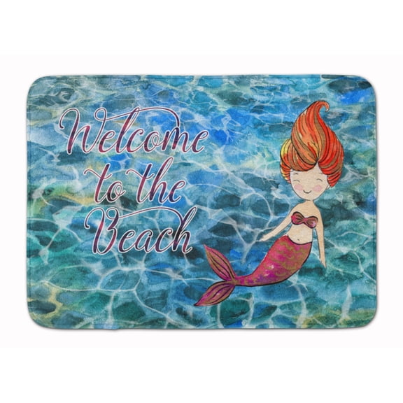 Mermaid Water Welcome Machine Washable Memory Foam Mat