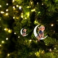 thumbnail image 4 of BNNG Animals Dogs Sitting On The Moon Ornaments for Christmas Tree Wooden Hanging Pendant for Xmas Tree Decoration Creative Xmas Holiday Home Decor Accessories, 4 of 6
