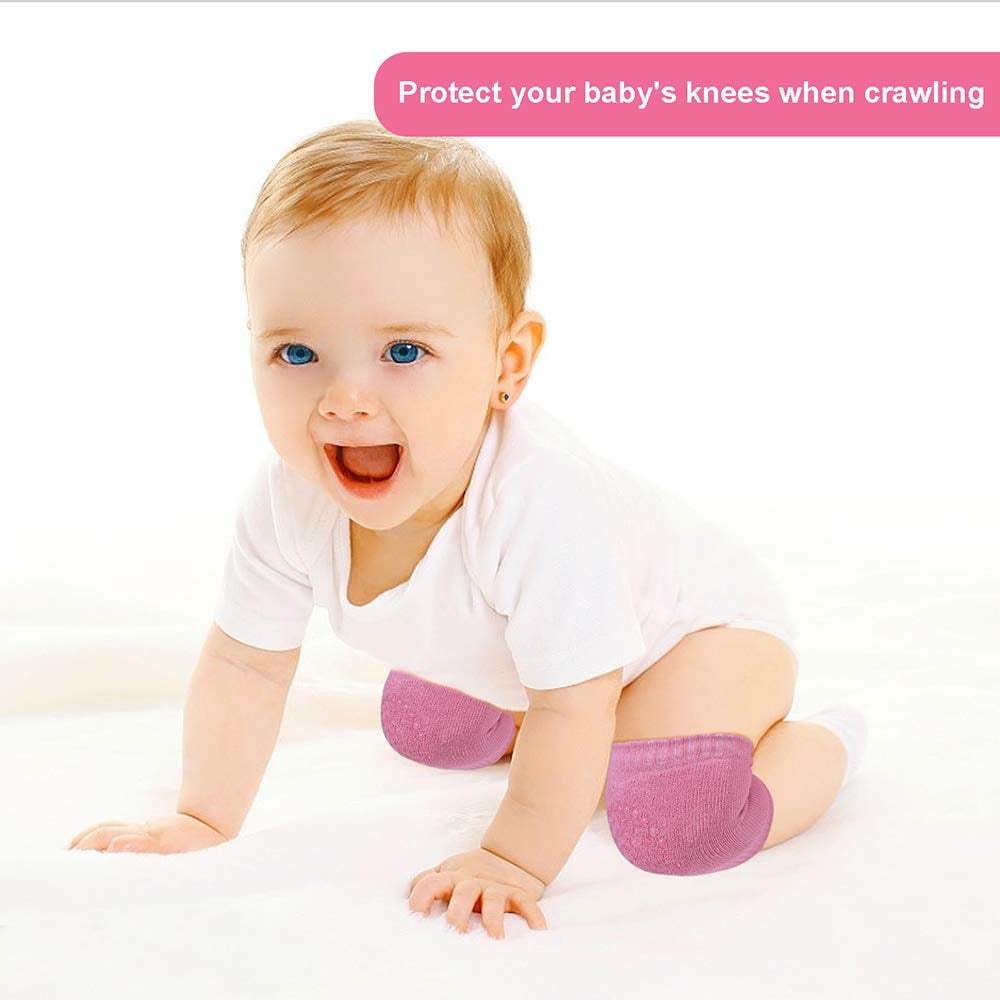 3-Pairs 100% Cotton Baby Knee Pads / Toddler Lace Up Head Drop Protection Helmet Anti-collision Head Cap for Crawling Walking