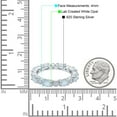 thumbnail image 4 of Full Eternity Band Oval Round Ring Lab Created White Opal 925 Sterling Silver Size 5, 4 of 6