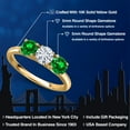 thumbnail image 2 of Gem Stone King 10K Yellow Gold White Moissanite and Green Created Emerald Engagement Ring for Women | 2.18 Cttw | Round 5MM | Gemstone Birthstone | Size 6, 2 of 7