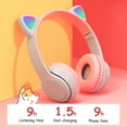thumbnail image 6 of P47m Bluetooth 5.0 Headphones Big Cat Ear Wire Controlled Gaming Headset Hifi Sports Earphones, 6 of 7