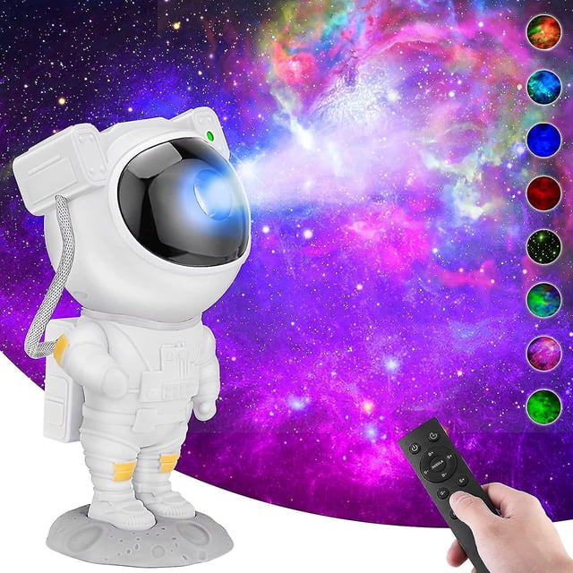 Proyector de galaxia, proyector de estrellas, proyector de luz astro Alan, luces nocturnas de nebulosa de astronauta tiktok, tragaluz, sincronización de control remoto y magneti de rotación de 360°. Afortunado Sencillez