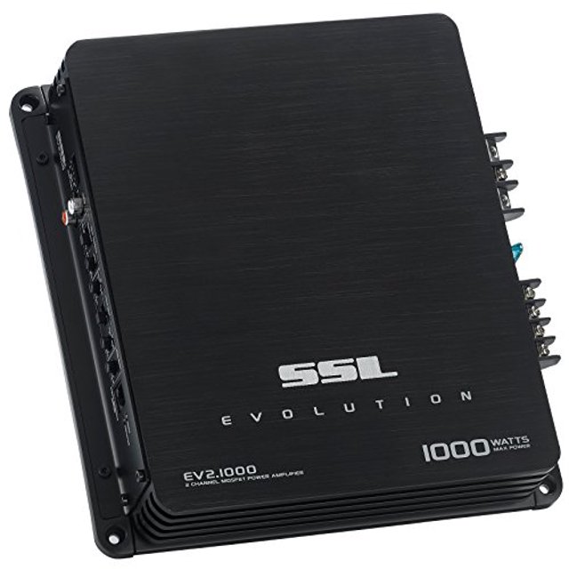 Sound Storm EV2.1000 Evolution 1000 Watt, 2 Channel, 2 to 8 Ohm Stable Class A/B, Full Range, Bridgeable, MOSFET Car Amplifier with Remote Subwoofer Control