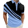 thumbnail image 2 of BRGZLK Mens Golf Shirt Summer Trendy Print Short Sleeve Turn-Down Collar Pullover Casual Business T-Shirts Lightweight Breathable Tennis Shirts Light Blue XL, 2 of 6