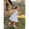 thumbnail image 6 of BemeyourBBs Toddler Baby Girl Summer Smocked Dress Sleeveless Tie-up Heart Watermelon Shell Ruffle A-line Dress Beach Sundress, 6 of 9
